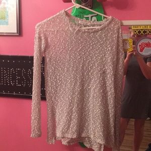 White and gray sweater